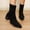 Black, variant on Women Pointed Toe Block Mid Heel Ankle Boots Faux Suede Fashion Winter Short Boots Solid Color Versatile Indoor Outdoor Daily Casual Boots US Size 4.5 To 8.5 Wine