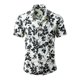 thumbnail image 1 of Camisas Oversize Hombre Top de camisa con estampado de solapa de manga corta informal de primavera y verano para hombre (White, 4XL), 1 of 4