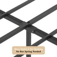 thumbnail image 2 of Metal Bed Frame with Brown Wooden Headboard No Box Spring Needed Brown Full, 2 of 5