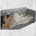 thumbnail image 6 of Victorian Soft Flannel Fleece Blanket, Oriental Vintage Ornate Pattern Autehntic Style Mandala Artwork Print, Cozy Plush for Indoor and Outdoor Use, 50" x 70", Beige and Burnt Orange, by Ambesonne, 6 of 6