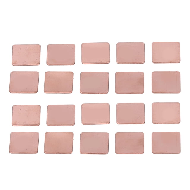 20 piezas de cuñas de cobre rojo para disipador de calor de tarjeta gráfica para computadora portátil, láminas de cobre para CPU y GPU, espesor de cuña de 1,0 mm/0,04 pulgadas