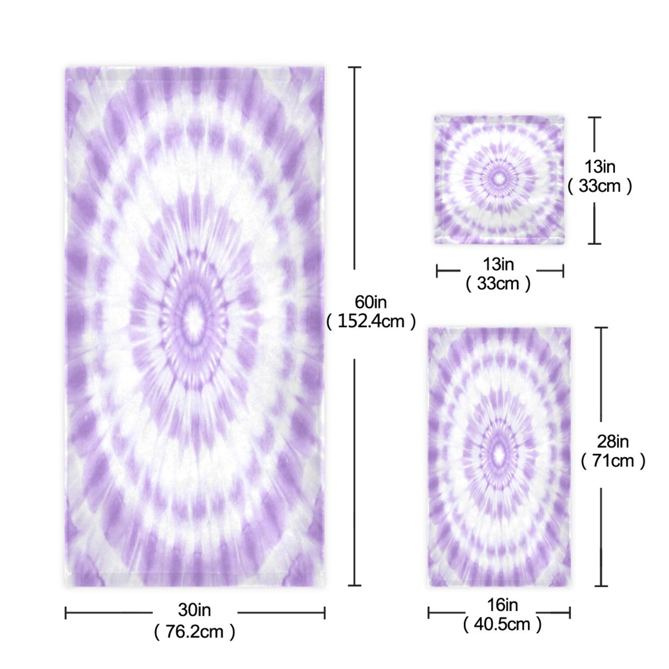 Three-Piece Towel Set Face Towel Towel Set Hand Towel Bath Towel Cotton Bath Towels Bath Towel Sets Hand Bath Towels Pretty Purple Tie Dye