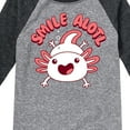 thumbnail image 3 of Instant Message - Smile Alotl - Toddler And Youth Raglan Graphic T-Shirt, 3 of 6