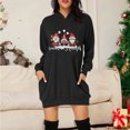 thumbnail image 2 of Women's Christmas Print Long Sleeve Hoodie Dress Casual Sweatshirt with Pockets Comfortable Warm Holiday Outfit, 2 of 2