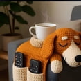 thumbnail image 3 of XIBUFE Crochet Dog Sofa Arm Organizer, Handmade Knit Armrest Caddy with Cup Holder for Remotes, Phone, Treats - Pet Themed Couch Storage, 3 of 7