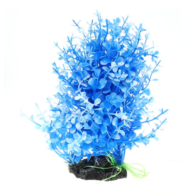 1uds Acuario Plástico Plantas, Artificial Acuática Planta para Peces Tanque Planta Paisaje Decoración, Azul