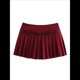 thumbnail image 4 of Minifalda Plisada Elástica de Corte A con Cinturón para Mujer, Estilo Y2K Vino Tinto M, 4 of 7