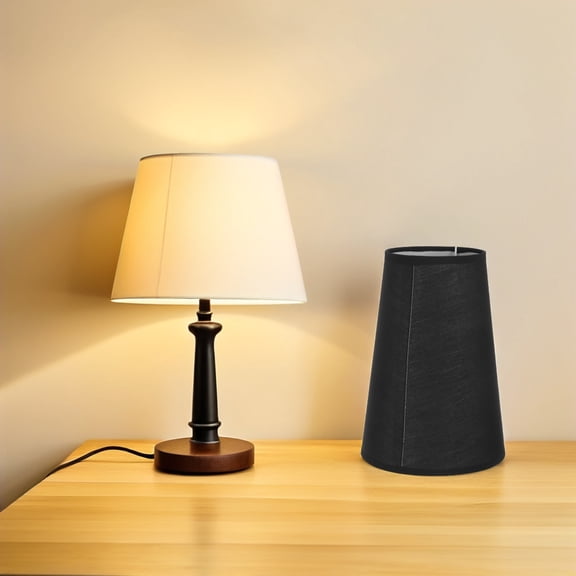 LOLIPPYY Black Fabric Lamp Shade Barrel Drum with Iron Cloth, 42mm Spider Fitter