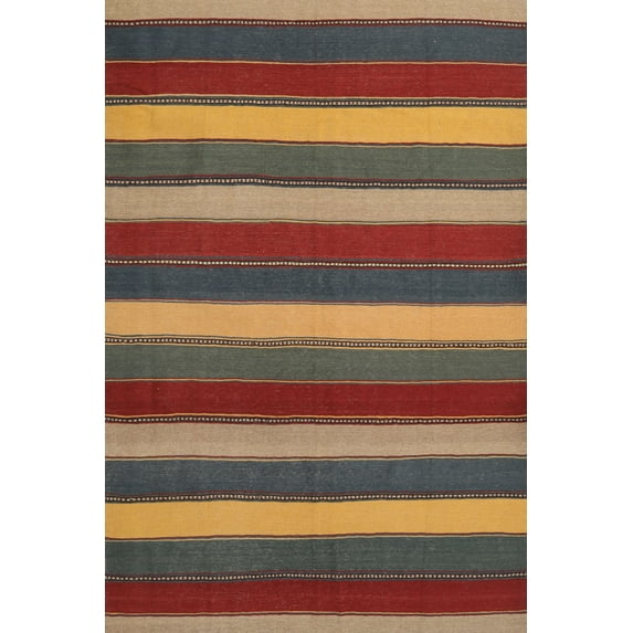 Ahgly Company Indoor Rectangle Contemporary Saffron Red Southwestern Area Rugs, 5' x 8'
