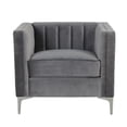 thumbnail image 4 of Morden Fort Contemporary Living Room Set Velvet Upholstered Accent Chair Loveseat Gray, 4 of 8