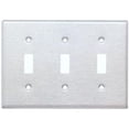 thumbnail image 1 of Stainless Steel Metal Wall Plates 3 Gang Toggle Switch, 1 of 1