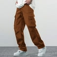 thumbnail image 2 of Hiking Pants Men Large Men's Cargo Pants Sweatpants Jogger Work Trousers Relaxed Fit Loose Casual Lightweight Slacks with Multi Pockets Black, 2 of 8