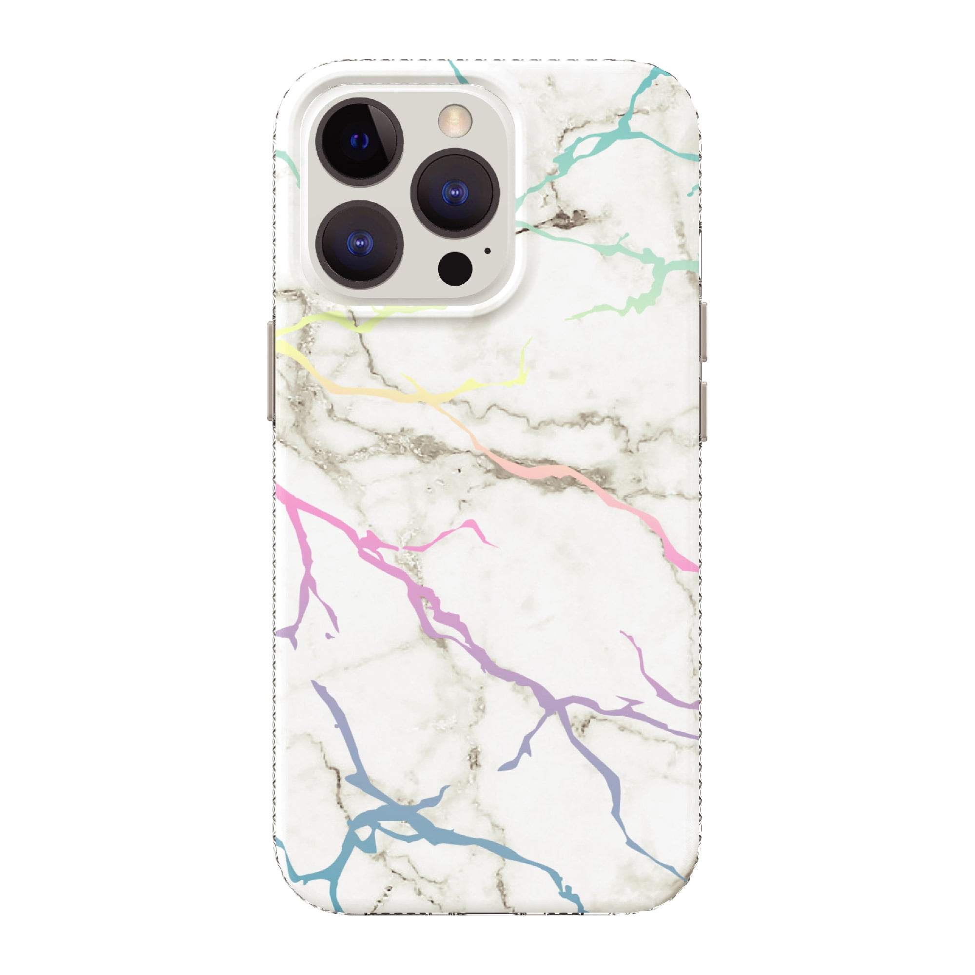Onn White Iridescent Marble Phone Case For Iphone 13 Pro Walmart Com