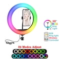 thumbnail image 1 of Anillo de luz para Selfie de 12 pulgadas y 30cm, trípode RGB, soporte para teléfono, anillo de luz para fotografía, luz de relleno circular, lámpara Led de Color, maquillaje Trepied Tan Jianjun unisex, 1 of 2