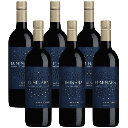 Luminara Alcohol-Removed Red Blend – Premium Non-Alcoholic Red Wine from Napa Valley – 750ml Bottle - 6 Pack