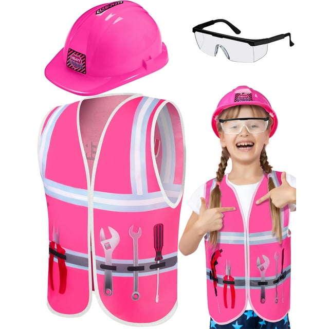 Disfraz de trabajador de la construcción Handepo para niños con casco