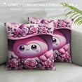 thumbnail image 3 of COMIO Dancing Little Mushroom Throw Pillow Covers Square Home Decorative Cushion Pillowcase, 3 of 5