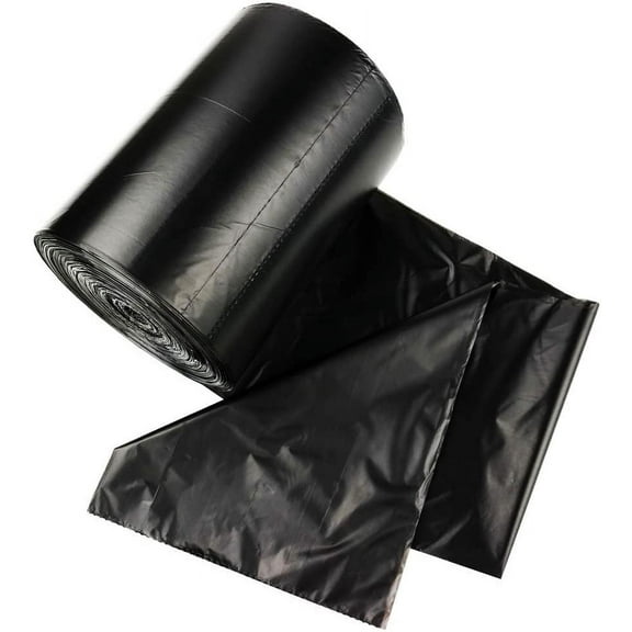 130 pcs 13 gallon black kitchen trash can lined with thick trash bag