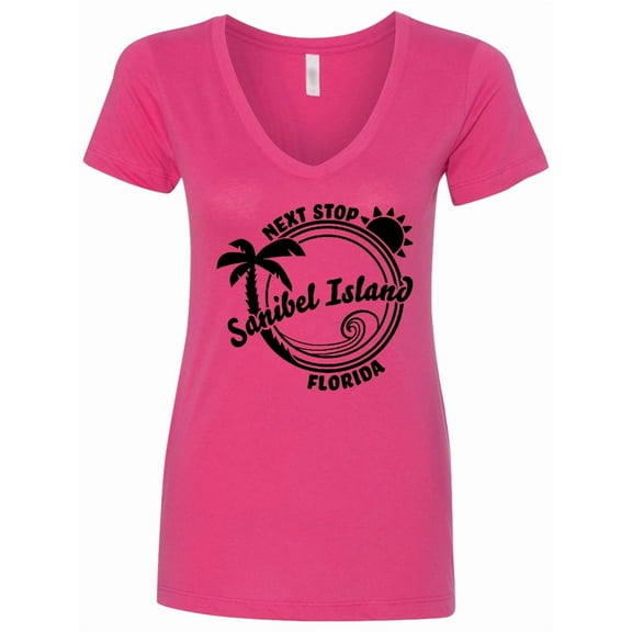 Inktastic Next Stop Sanibel Island, Florida Women's V-Neck T-Shirt