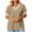 Yellow, variant on Molidfa Pull-On V-Neck Stretchable Regular Ringer Short Sleeve Daily Set-In Sports Women's Short-Sleeve Shirts Solid Set-In