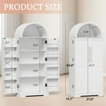 thumbnail image 2 of TOPCOMFY 65" Arched Storage Cabinet with Double Doors & Adjustable Shelves - Farmhouse Kitchen Pantry Organizer for Living Room, Bedroom - White, 2 of 7