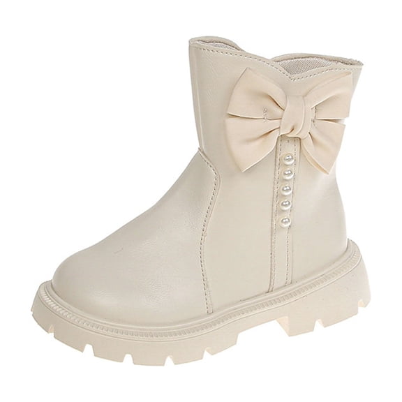 Girls Ankle Boots Kids Comfortable Slip on Lug Sole Chelsea Booties for Toddler Little Kid Big Kids Beige 10 Little Kids