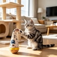 thumbnail image 6 of Wobble Tumbler Feather Cat Toy, Interactive Self-Righting Cat Teaser with Colorful Feathers, Wooden Base Cat Toy for Indoor Cats to Bat, Chase and Relieve Boredom Colorful, 6 of 9