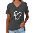 thumbnail image 1 of Fiudx Tops para Mujer Camiseta Deportiva de Verano con Estampado de Pascua y Manga Corta con Cuello En V para Mujer, 1 of 3