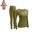 thumbnail image 2 of Hugcore Winter Clothing for Women Women Ultra-Soft Set Base Layer Top & Bottom Long Johns for Women Thermal Sets Cold Weather Top Bottom Thermals for Women, Green, L, 2 of 9