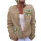 thumbnail image 2 of Cárdigan de punto con estampado de palmeras navideñas para mujer, top de poliéster para mujer, 2 of 3