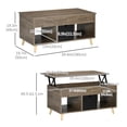 thumbnail image 3 of HOMCOM Lift Top Coffee Table with Hidden Storage Compartment, Drawer, 3 of 10