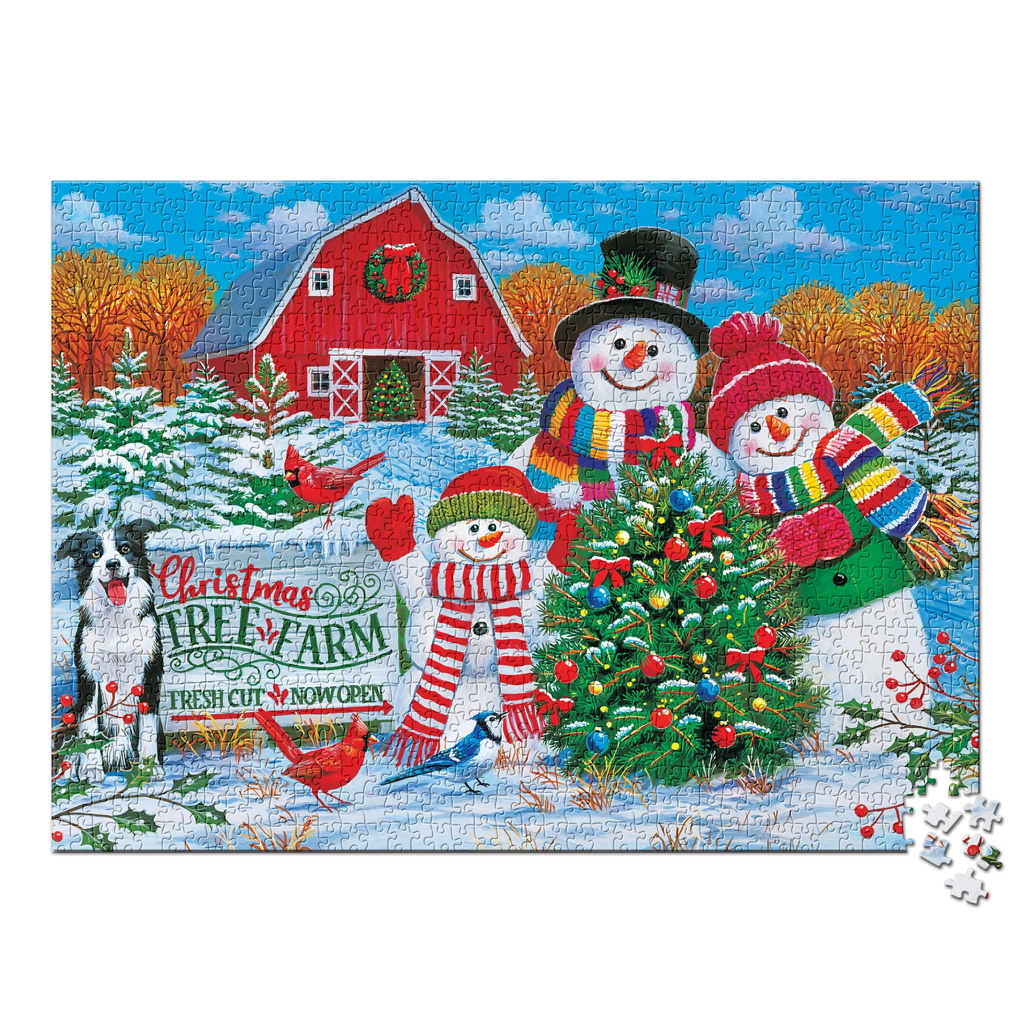 Santa w/ Bag of Toys & Reindeer 550 Piece Christmas Jigsaw Puzzle NEW Ceaco 