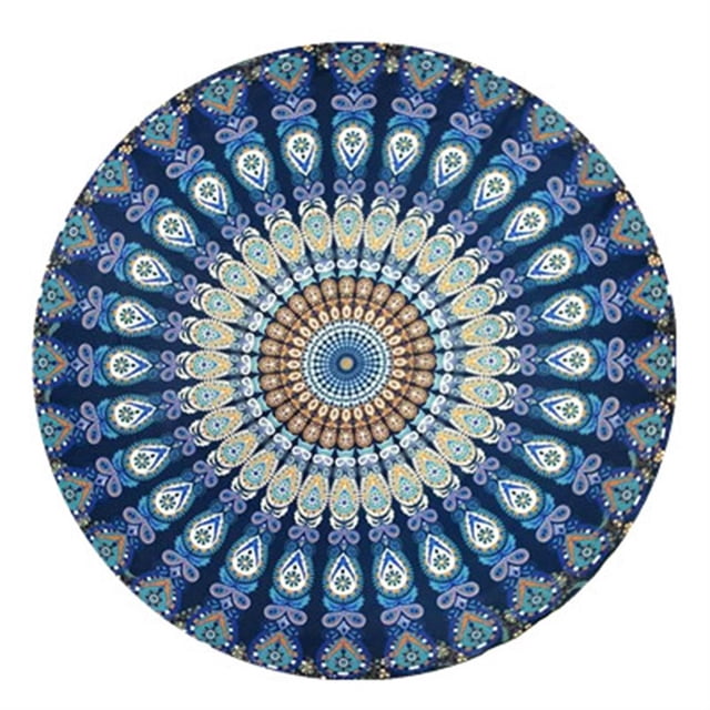 maskred Round Beach Throw Tapestry Printing Picnic Mat Beach Blanket Tapestry No.9