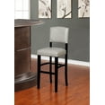 thumbnail image 2 of Linon Monaco Full Back Wood Bar Stool, 30" Seat Height, Black Finish with Dove Gray Fabric, 2 of 4