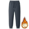 thumbnail image 5 of Men's Winter Heavyweight Joggers Sherpa Fleece Lined Sweatpants, Active Drawstring with Zipper Pockets, 5 of 6