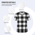 thumbnail image 5 of Rocae White And Black Plaid for Breathable Men's Baseball T-Shirt Fashionable Casual Baseball Jersey, Moisture-wicking Sportswear Small, 5 of 9