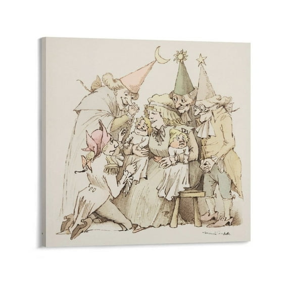 Maurice Sendak Print Painting (14) Artworks Picture Print Poster Wall Art Painting Canvas Gift Decor Home Posters Decorative 16x16inch(40x40cm)