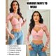 thumbnail image 5 of Camisola de malla transparente de 2 piezas con encogimiento de hombros Avidlove, 5 of 6