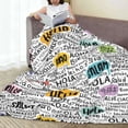 thumbnail image 5 of Yiaed Hello Pattern Fleece Throw Blanket,Fleece Throw Blankets for Couch & Bed All Season Use -80"x60", 5 of 6