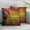 thumbnail image 3 of GOSMITH  Throw Pillow Cover Colorful Collage with Music Notes and The Violin Clef Decorative Pillow Cases Home Decor Square 18x18 Inches Pillowcases, 3 of 5