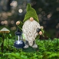 thumbnail image 6 of Flocked Garden Gnome Decorations with Solar Lights, Large Garden Statue and Sculpture with Lantern, Funny Resin Gnome Garden Figurines for Outdoor Patio Lawn Yard Decor 13 inch, 6 of 6