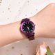 thumbnail image 4 of Reloj de cuarzo de moda para mujer con hebilla magnética, reloj de pulsera informal para mujer con cielo estrellado (púrpura), 4 of 9