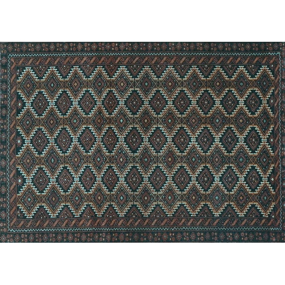 Ahgly Company Indoor Rectangle Persian Light Blue Traditional Area Rugs, 2' x 4'