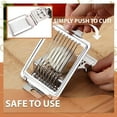 thumbnail image 5 of Egg Slicer Stainless Steel 304 Multipurpose Wire Cutter for Hard-Boiled Eggs | Cuts Mushrooms Strawberries Kiwis | Non-Slip Concave Base | Durable | 14.8 x 9cm | 1 Pack, 5 of 9