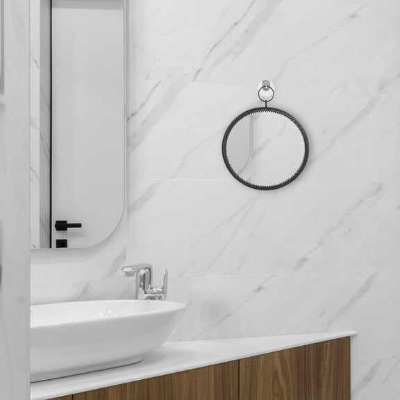 OFFIGAM Black Glass Wall Mirror for Living Room, 1 Piece Decorative Home , Modern Stylish Design