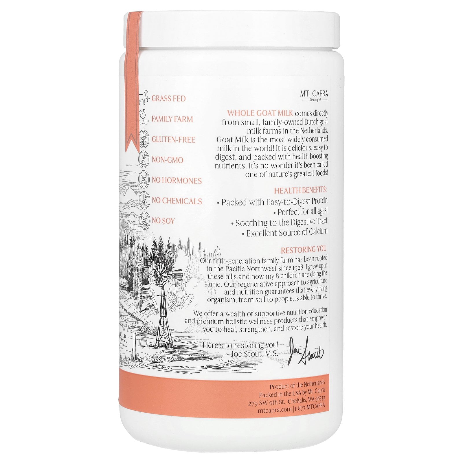 Mt. Capra Products - CapraMilk Whole Goat Milk Powder - 1 lb.