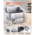thumbnail image 2 of VEVOR 61 Inch Dog Grooming Bath Tub Stainless Steel w Ramp Water Filter Left, 2 of 9