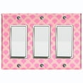 thumbnail image 1 of Metal Light Switch Plate Cover Japanese Sea Wave Pattern Pink Wallpaper WAL021, 1 of 13