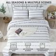 thumbnail image 5 of Andency White California King Quilt Set, 3 Pieces Bohemian Summer Soft Lightweight Bedspread Cal King, All Season Microfiber Coverlet Sets with 2 Pillow Shams (112" x104"), 5 of 6