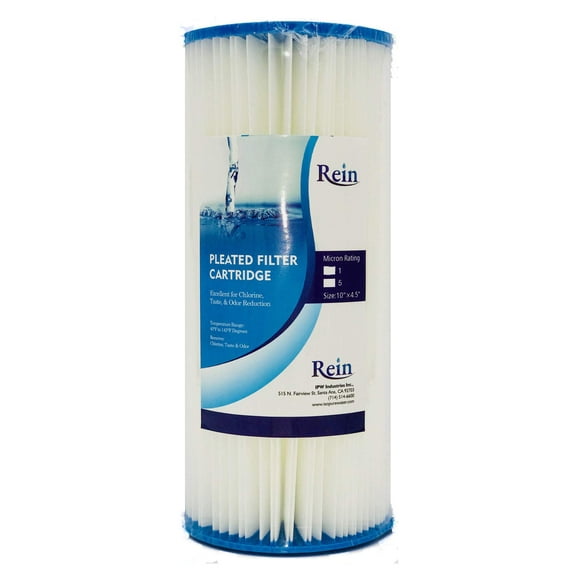 5 Micron Whole House full flow 10" x 4.5" Pleated Water Filter Replacement Cartridge